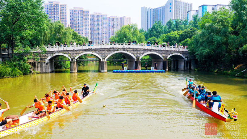 图文：湖科举办校园龙舟赛 飞桨逐浪迎端午